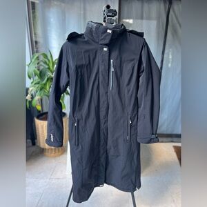 Descente Black Long Hooded ski Coat size US 10